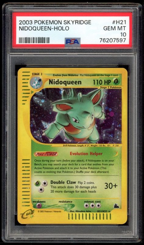 Nidoqueen Holo H21/H32 PSA 10 Skyridge Pokemon Card Game