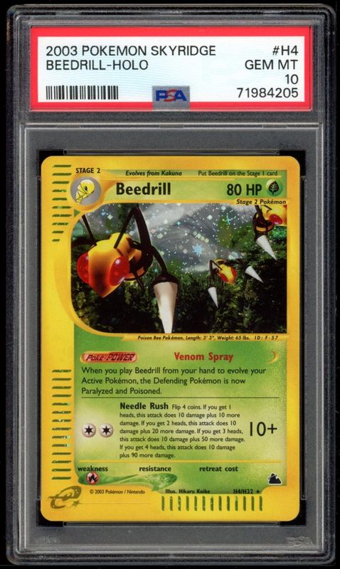Beedrill Holo H4/H32 PSA 10 Skyridge Pokemon Card Game